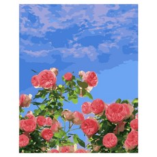 Taminayo 療癒風景油畫, 1個, 藍天與玫瑰