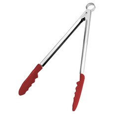 Cuisipro. 輕鬆夾餐夾 34公分矽膠手柄 不鏽鋼材質 耐熱不傷鍋, 1支, 紅色