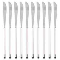 Bogen 雙色餐刀, 銀色 + 白色, 10個