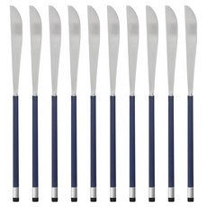 Bogen 雙色餐刀, 銀色 + 藍色, 10個