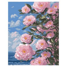 Taminayo 療癒風景油畫, 1個, 海邊粉紅花1