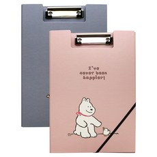 핑크풋 비비 클립 밴드화일 A4, 랜덤발송, 2개