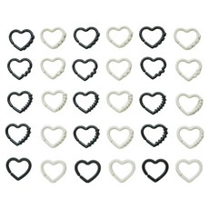 jellymom Boy Boy Heart Ring 限量版環形朋友們玩具固齒器 10種*3入組, 1套, 黑色, 白色