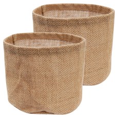 TRENY 天然麻花盆套 15 x 13.5cm 棕色, 2個
