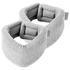 海綿輕量舒適頸托 絨毛款 灰色, 2個