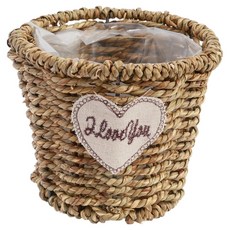 TRENY 草編花盆圓錐款 小號 棕色 室內裝飾花器, 1個