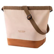Thanks Day 保溫保冷斜背便當袋, 棕色, 1個