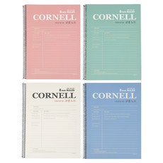 pinkfoot Cornell單圈筆記本 2000 4件組, 薄荷綠+象牙白+藍色+粉紅色, 1套