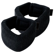 海綿輕量舒適頸托 絨毛款 黑色, 2個