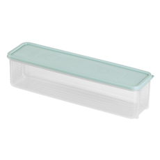 PP材質意大利麵橫式收納盒, 藍色, 30.5 x 8.5 x 7.5cm, 廚房冰箱收納保鮮盒, 1個