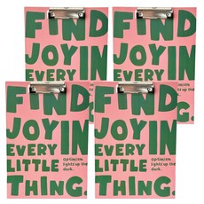 Gold Pang 糖果色學生考試板夾, 4個, 粉紅色