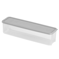 PP材質意大利麵收納盒 灰色 30.5 x 8.5 x 7.5cm 冰箱收納保鮮盒, 1個