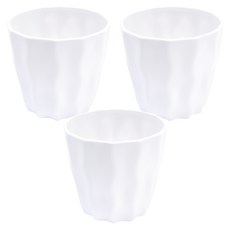 TRENY 北歐曲面花盆套盆 13.5 x 13.5 x 12cm 白色 室內/室外用, 3個