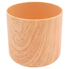 TRENY 木紋塑膠花盆 11 x 10.5cm 棕色 室內外盆栽花器, 1個