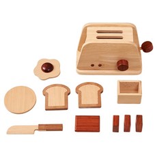 Ainbaum 原木咖啡廳遊戲烤吐司機套組, 1套, 天然木色