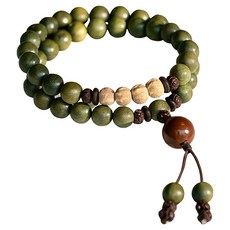 Living Pocket 招財運檀木念珠手鍊 8mm, 綠色, 1個