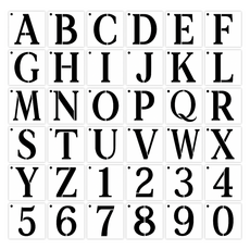 세컨드베스트 알파벳 숫자 페인팅 스텐실도안 4인치, 36개