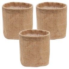 TRENY 天然麻花盆套 10x10cm 棕色 室內盆栽裝飾 簡約風格花盆套, 3個