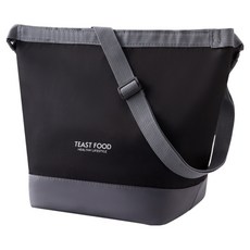 Thanks Day 保溫保冷斜背便當袋, 黑色, 1個