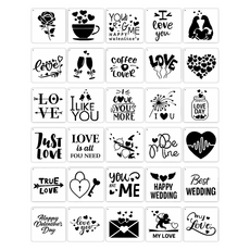 세컨드베스트 꽃 페인팅 스텐실 도안 장미, 30개