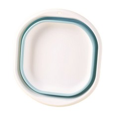 葉子小舖 多功能折疊臉盆 大 藍白色 節省空間 方便收納, 1個