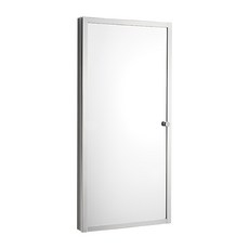 好物良品 單開門角落空間收納鏡櫃 右開門 60 x 30 x 3.3cm 不鏽鋼色, 1個