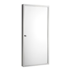 好物良品 單開門角落空間收納鏡櫃 左開門 60x30x3.3cm 不鏽鋼浴室鏡櫃, 60 x 30 x 3.3cm, 不鏽鋼色, 1個