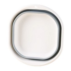 葉子小舖 多功能折疊臉盆 大 灰白色 收納不佔空間, 1個