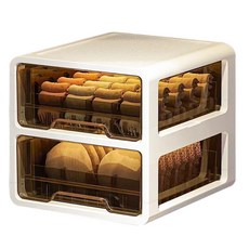 小麥購物 家用抽屉分格收納盒 襪子 + 內衣 L200 2層, 茶色, 1個