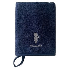 마뉴엘라 무연사 순면 어린이집 유치원 주방 욕실 고리 핸드타월, 네이비, 1개