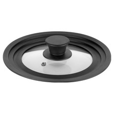 kela 可排氣矽膠鍋蓋 21.5cm, 透明玻璃矽膠鍋邊, 防溢排氣孔設計, 適用多種尺寸鍋具, 1個