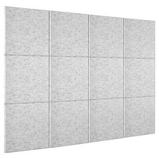 EVER HOUSE 降噪 隔音 吸音 自黏式隔音板, 12個, 淺灰色