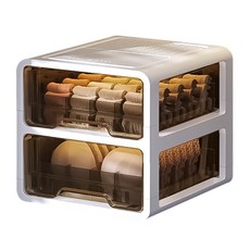 小麥購物 家用抽屉分格收納盒 L200 15格 + 無隔 2層, 茶色, 1個