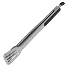 reflects 不鏽鋼烤肉濾油餐夾 40cm 耐熱料理食物夾 適用洗碗機, 黑色, 1支