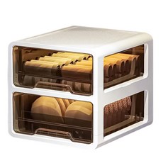 小麥購物 家用抽屉分格收納盒 內衣 + 內褲 L200 2層, 茶色, 1個