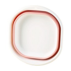 葉子小舖 多功能折疊臉盆 大 粉白色, 1個