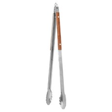Outset 木柄不鏽鋼烤肉夾 57cm，耐熱木柄，燒烤必備，安全穩固夾取食材, 1支, 單一顏色