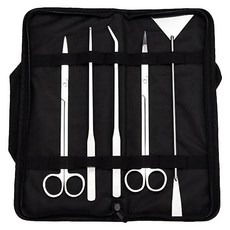 Jenowin 不銹鋼除草鑷子剪刀平刀片工具組，附收納袋，33.5 x 30cm，水族箱清潔必備, 1組