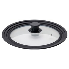 ibili 可排氣矽膠鍋蓋 23.5cm, 透明玻璃, 矽膠邊緣, 排氣孔設計, 適用多種鍋具, 1個