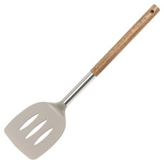 EXCELSA 木柄不沾濾油鍋鏟34cm, 米色, 舒適木柄、不沾材質、輕鬆濾油、安全耐用, 1支