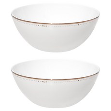 HANKOOK CHINAWARE Gold Wishes 大碗, 2個, 白色