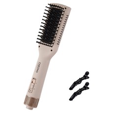 CheongDamStyle 寬版豐盈髮梳 + 髮夾 2入組 WML01_3, 玫瑰粉色