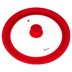 LuigiFerrero Atlanta可排氣矽膠鍋蓋 紅色 29.5cm 適用多種尺寸鍋具, 1個