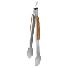 Outset 竹柄不鏽鋼烤肉餐夾46cm 燒烤料理食物夾, 1支, 單一顏色