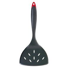 Cuisipro. 手感平煎鍋鏟 耐熱材質 玻璃纖維矽膠手柄 平底鍋適用 易於清潔, 黑色, 1支