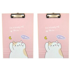 머니풀 고양이 학생 A4 클립보드, 달, 2개