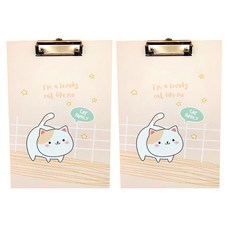머니풀 고양이 학생 A4 클립보드, 별, 2개