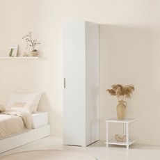 데코파인 리즈 400 선반장 도어형 방문설치, 화이트