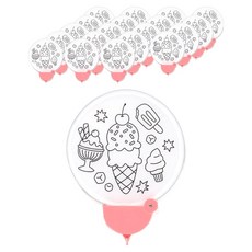 민화샵 원터치 부채 꾸미기, 아이스크림, 20개