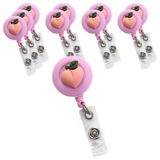 All Like 可愛員工證護士伸縮扣環, 10個, 水蜜桃